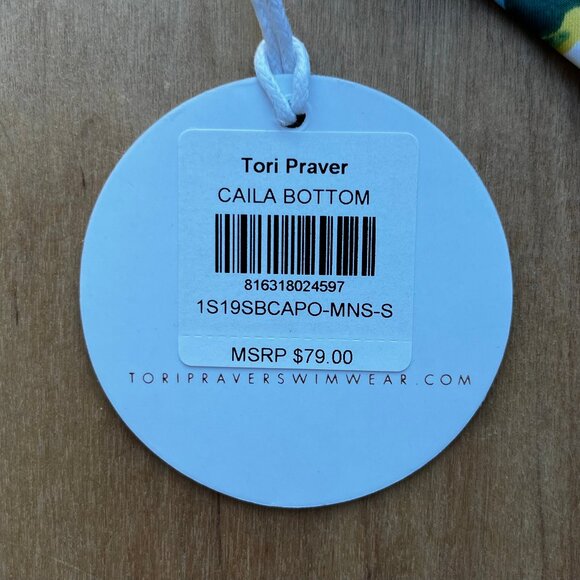 TORI PRAVER CAILA BOTTOM Women’s Floral Ruched Sides Lined Bikini Bottoms sz S - Picture 5 of 6